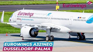 TRIP REPORT  BRAND NEW A321neo to Mallorca  Dusseldorf to Palma  Eurowings Airbus A321neo [upl. by Arutek]