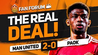 Amad MUST Start Manchester United 20 PAOK  LIVE Fan Forum [upl. by Ytinirt546]