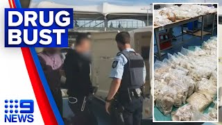 Two charged over alleged 300 million drug bust  9 News Australia [upl. by Allard]