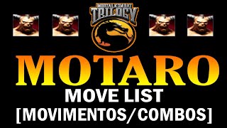 Mortal Kombat Trilogy PS1  Motaro Move List MovimentosCombos [upl. by Liggett]