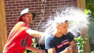 Throwing Water Balloons at People Prank [upl. by Aniratac]