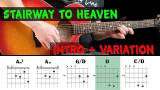 STAIRWAY TO HEAVEN  Guitar lesson  Intro  variation chords with tabs  Led Zeppelin [upl. by Tnomad]