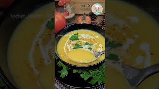 Cremige Kürbissuppe Rezept  Kürbiscremesuppe mit Ingwer  Kürbis Suppe 🎃🍜 [upl. by Scoles32]