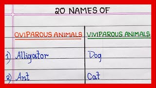 Example of Oviparous and Viviparous Animals  10  20 List of Oviparous and viviparous animals [upl. by Einaeg]