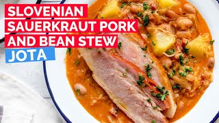 SAUERKRAUT PORK AND BEAN STEW SLOVENIAN JOTA [upl. by Nednil999]