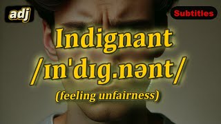 adj Indignant meaning feeling unfairness with 5 examples [upl. by Ziwot]