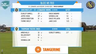 Queenscliff  St Leonards Women  2nd XI v Thomson Tigers 2nds [upl. by Airamalegna651]