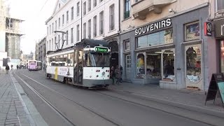 De Lijn BN PCC trams te Gent  10 maart 2016 [upl. by Yelac]