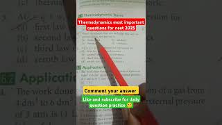 Thermodynamics physical chemistry most important questions for neet 2025 [upl. by Sorci402]