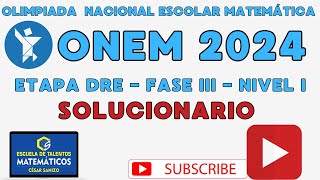 SOLUCIONARIO ONEM 2024  NIVEL 1  ETAPA DRE [upl. by Aehsan]