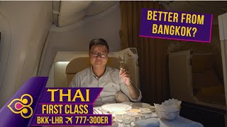 Thai Airways First Class 777300ER Review · Bangkok  London [upl. by Alethea]