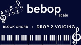 Bebop Scale Major  Block Chords  Drop 2 Voicing [upl. by Aihsek587]