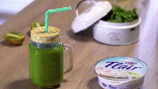 Smoothie με σπανάκι αγγούρι ακτινίδιο και Flair Cottage Cheese [upl. by Joost]