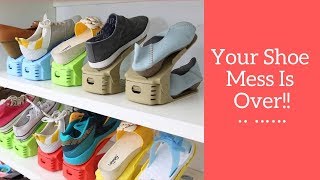 Shoe Rack Double Shoe Holder  A Shoe Storage Organizer Space Saving Storage Solution [upl. by Eentrok]