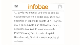 Paro y festival cultural en el Hospital Garrahan este viernes 8112024  Gremio APyT en Infobaecom [upl. by Enyalb]