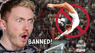 Reacting to BANNED Gymnastics Skills Men amp Womens [upl. by Atteiluj]