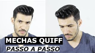 Como Fazer Mechas Quiff Passo a Passo  Penteado Masculino [upl. by Bibbye375]