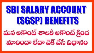 SBI SALARY ACCOUNT BENEFITS  SGSP [upl. by Ybot]