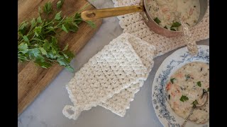 30minute Crochet Potholder Tutorial for absolute beginners [upl. by Nimrahc]