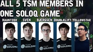 Doublelift Yellowstar Bjergsen Hauntzer Sven in one SoloQ Game [upl. by Neelya477]