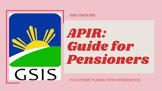 GSIS  HOW TO DO ONLINE APIR FOR PENSIONERS  MagAPIR para PENSION Hindi MaDISAPPEAR [upl. by Nonarb]