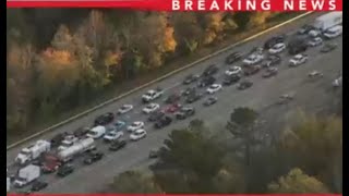 Traffic congestion leads to hourslong delays on I40 after person hit killed by car in NC [upl. by Eyar881]