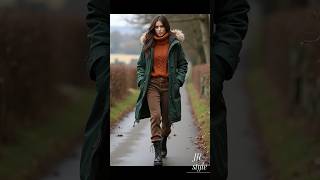 🔥 Top Trend Autumn Winter 2024 Street Fashion Forest Green Parka amp Corduroy Pants for Cozy Style [upl. by Ntsud]