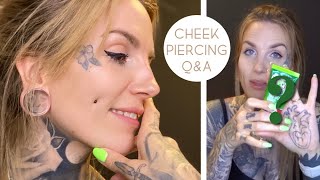 Cheek Piercings QampA  Best Tattoo Balm [upl. by Adnaloy]