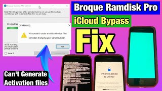 iPhone 8 Plus iCloud Bypass Fix Cant Generate Activation Files By Broque Ramdisk PRO [upl. by Judon]