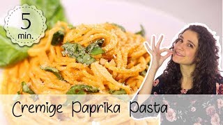 Vegane Paprika Pasta gesund amp lecker  Cremige Paprika Pasta Soße Vegan  Vegane Rezepte 💚 [upl. by Ernesto]