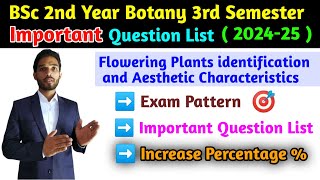 BSc Second year Botany 3rd Semester Exam paper important Question list  Very important Question [upl. by Ytnom672]