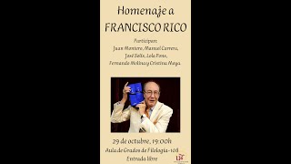 Homenaje a Francisco Rico [upl. by Louie]