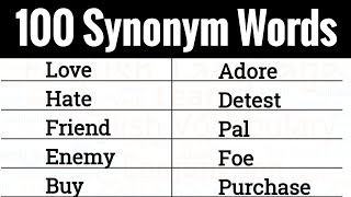 Learn 100 Common Synonym Words in English To Improve Your Vocabulary [upl. by Mallen]