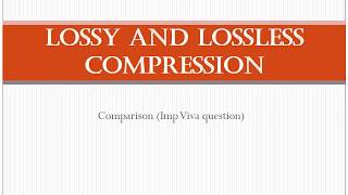 LOSSY AND LOSSLESS COMPRESSION Data Compression and Encryption [upl. by Negris23]