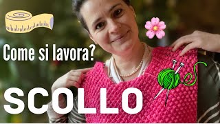 🌸Come si lavora lo scollo di un maglione ai ferri🧶 [upl. by Colvert]