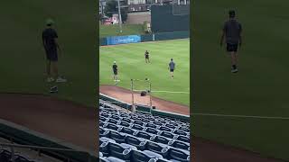 Ian Anderson Braves World Series Champ tossing a football pregame georgia [upl. by Repmek]