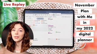 LIVE REPLAY November Plan With Me in 2022 Digital Planner Cyberry Planning Session [upl. by Atidnan]