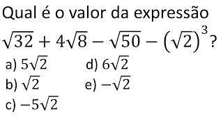 Aula 8  Qual é o valor da expressão √324√8−√50−√23 [upl. by Hernardo]