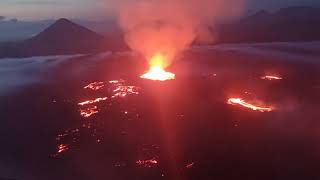 Volcano crater got wider and rounded with fortified walls Eerie night at volcano 🌋 270723 [upl. by Christophe]