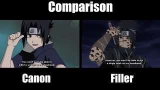 Naruto VS Sasuke Canon VS Filler Comparison Side by Side [upl. by Megen]