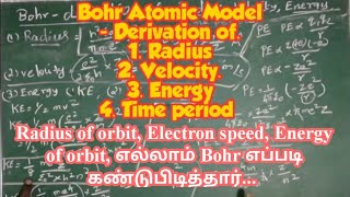 Bohr Model  Derivation of Radius of Orbit Velocity of Electron Energy of Orbit amp Time period [upl. by Annonyw]