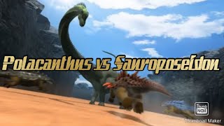 Polacanthus vs Sauroposeidon with health bars [upl. by Drageruaeb]