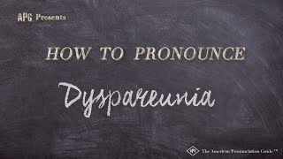 How to Pronounce Dyspareunia Real Life Examples [upl. by Ellecrad743]