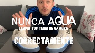 CÓMO LIMPIAR GAMUZA FÁCILCORRECTAMENTETUS TENIS COMO NUEVOS Limpiando Tenis de Gamuza [upl. by Nellac]