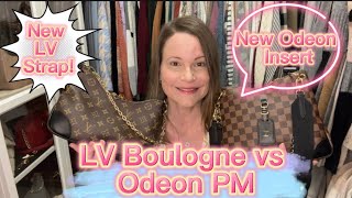 Battle of the Bags Louis Vuitton Boulogne vs Odeon PM PLUS new LV Strap amp Insert for the Odeon [upl. by Kat]