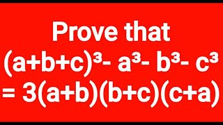 Prove that abc³  a³  b³  c³  3abbcca [upl. by Aridan627]