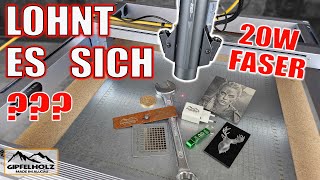 Faserlaser mit 20 Watt Atomstack MR20  iKier 1064nm  iKier K1 Pro 1064nm  Metall Gravur Test [upl. by Nolaf]