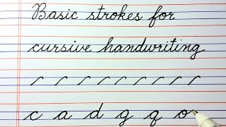 Basic strokes to improve cursive handwriting a to z pre writing practice writing strokes pdf abcd [upl. by Lawtun]