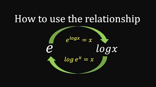 How to use the relationship between e and log [upl. by Sesilu]