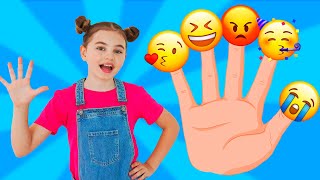 Finger Family Emoji Song  More  Poli and Nick Kids Songs [upl. by Dymphia]